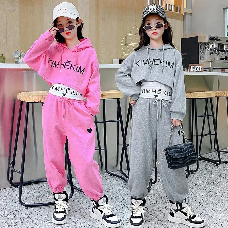 

Korean Girl Children's Clothing Children's Top and Bottom Set 5 6 7 8 9 10 11 12 13 14 15 Years Suits Sets for Children Girl
