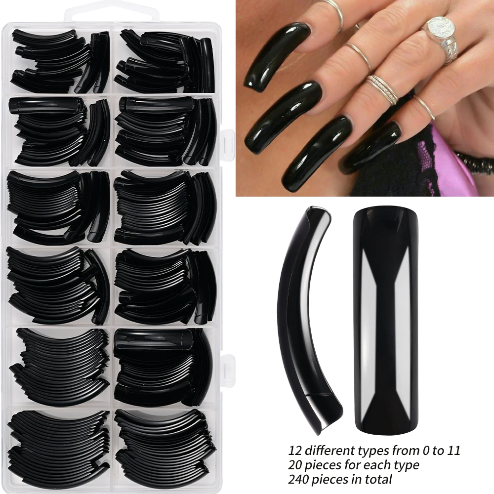 240pc falcão curvado longo qua - Nail Art Xxl avaliação e preço
