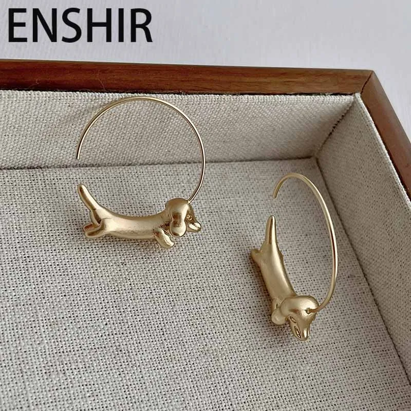 ENSHIR Dachshund pendiente de mascota para mujer nicho diseño de lujo joyería de personalidad regalos fiesta al por mayor