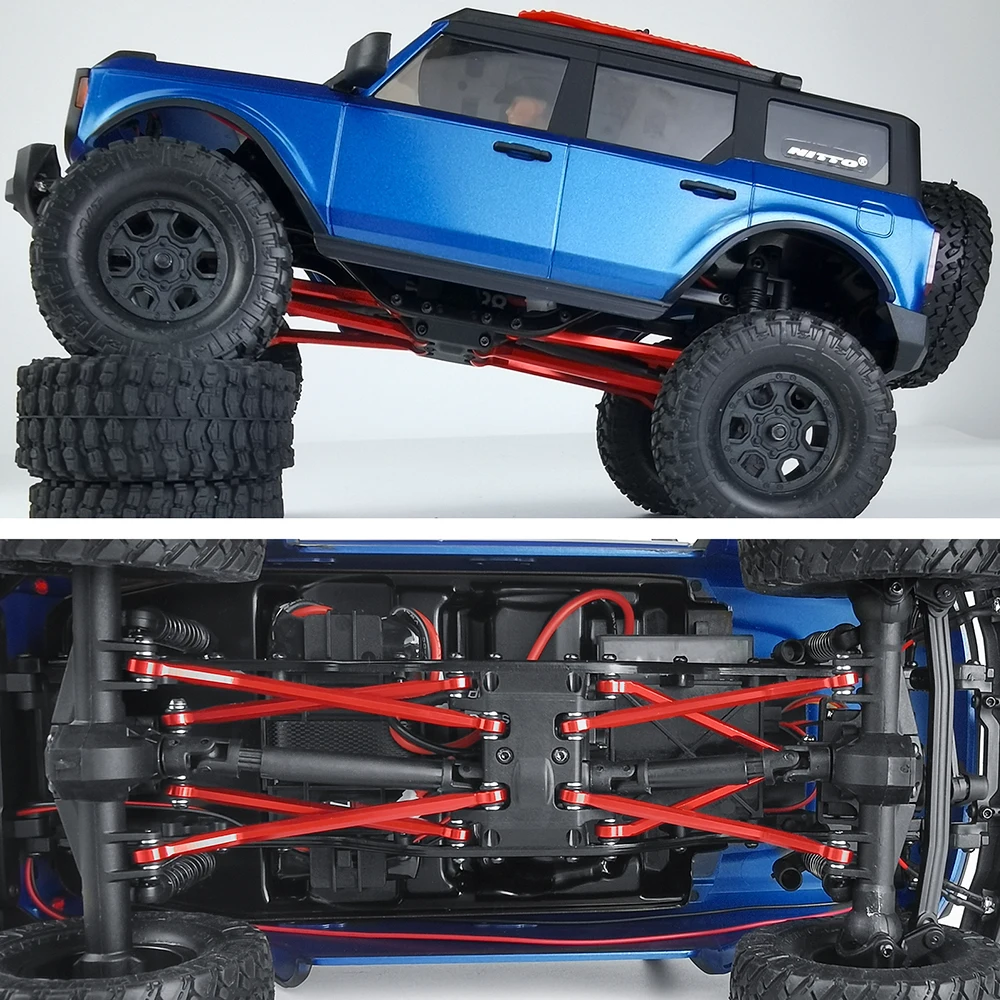 AXSPEED Zestaw łączników podwozia ze stopu aluminium o wysokim prześwicie do Axial SCX24 C10 Wrangler Bronco 1/24 RC Crawler Car Truck Model Part