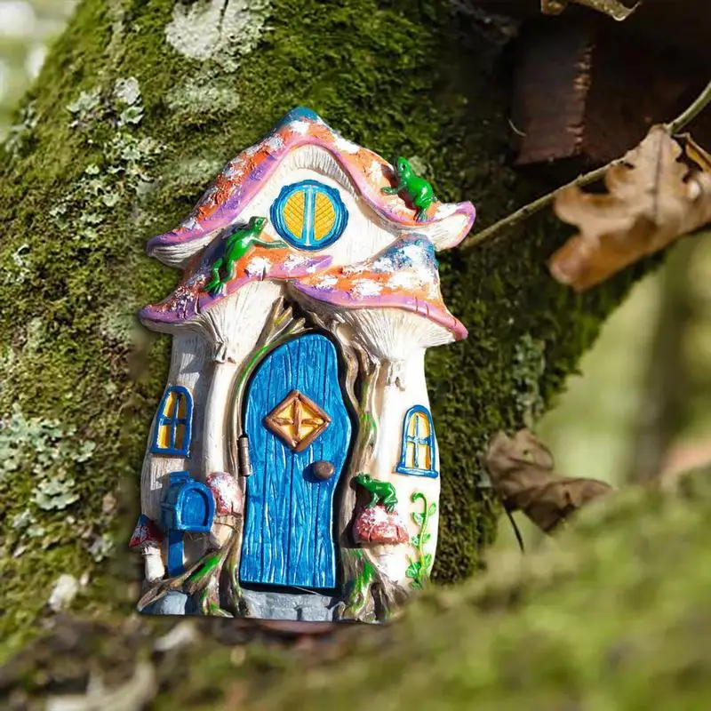 Fairy Garden House Wooden Miniature Fairy Door Decoration For Yard Tabletop Ornaments Art Sculpture For Kids Teens For Kids Room