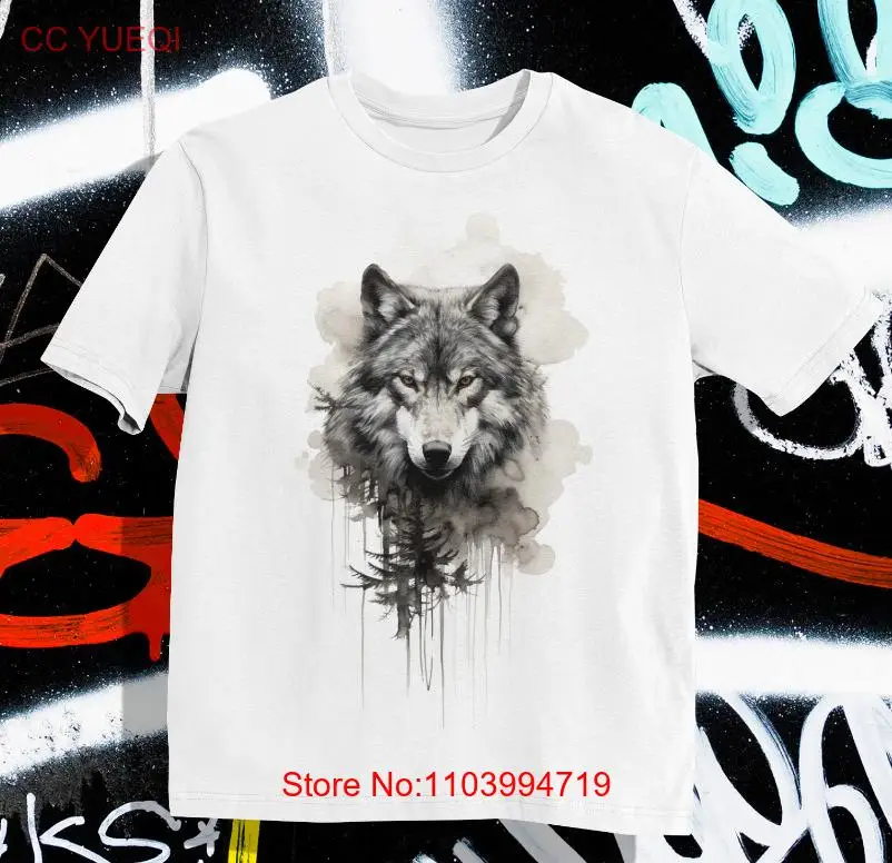 Wolf T shirt - Watercolor - Wildlife - Camping T shirt - %100 Cotton