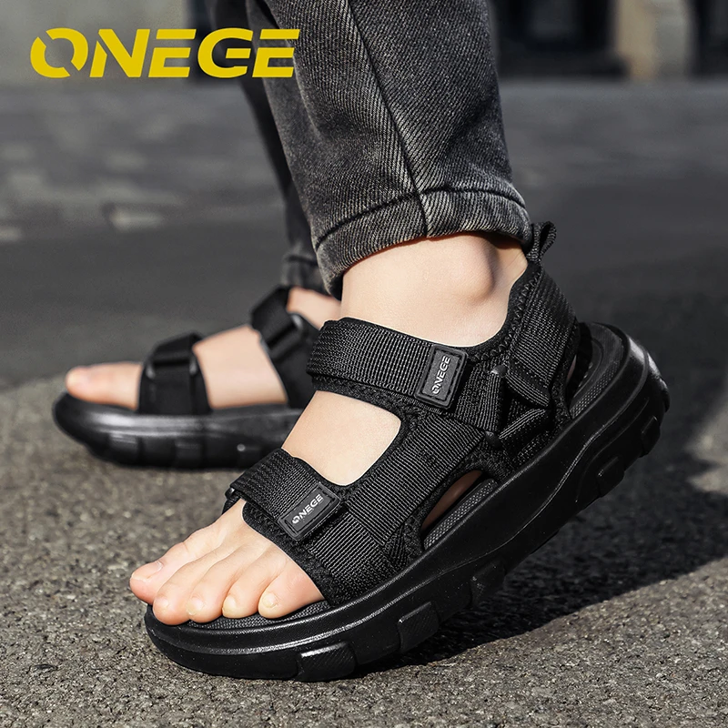 

K2620 a Pair of Summer Simple Children's Non-Slip Beach Shoes, Comfortable, Fashionable, Sporty, Breathable Shoes, Lightweight Outdoor New Style Boys' Soft-Soled Versatile Sandals