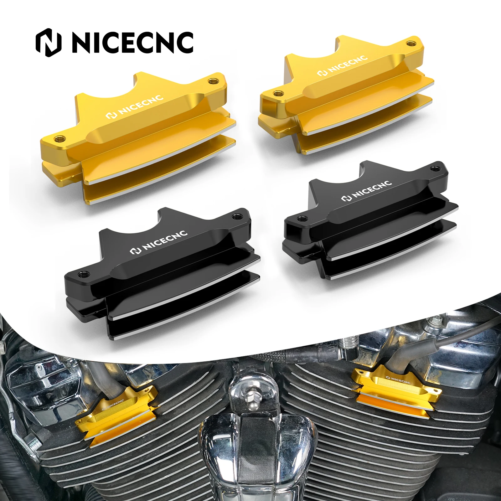 

For M8 Engine Finned Spark Plug Covers for Harley Road King/Special Street Glide FLHX FLHXS Road Glide FLTRX FLTRXS FLHTK FLHTKL