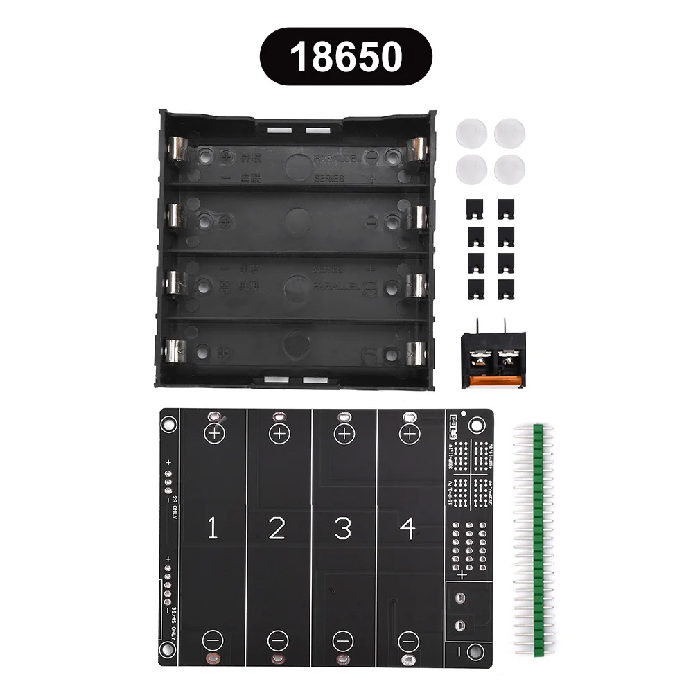 18650 21700 Lithium Battery Series Combination Battery Box 4 Slots 3.7V 14.8V DIY Battery Storage Box in Parallel Batteries Case