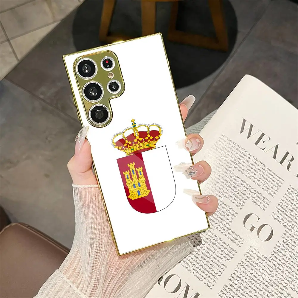 

Castile La Mancha Spain Phone Case For Samsung Galaxy S25 S24 S23 Ultra Electroplated Metal Case Glass Back Cover