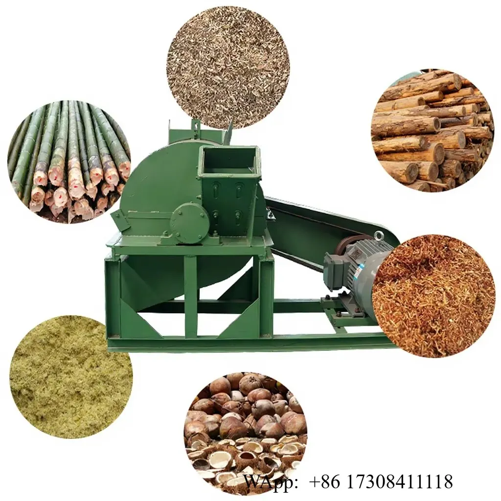 Big Capacity Hammer Mill Wood Crusher  Bamboo Crushing Machine Sawdust Chopping Crushing Machine