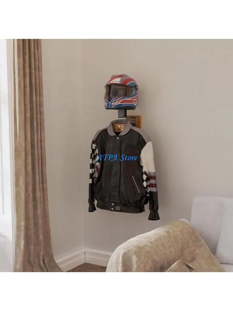 U13C Motorcycle Helmets Hanger Hook Wall Mount Display Stand for Garage Living Room