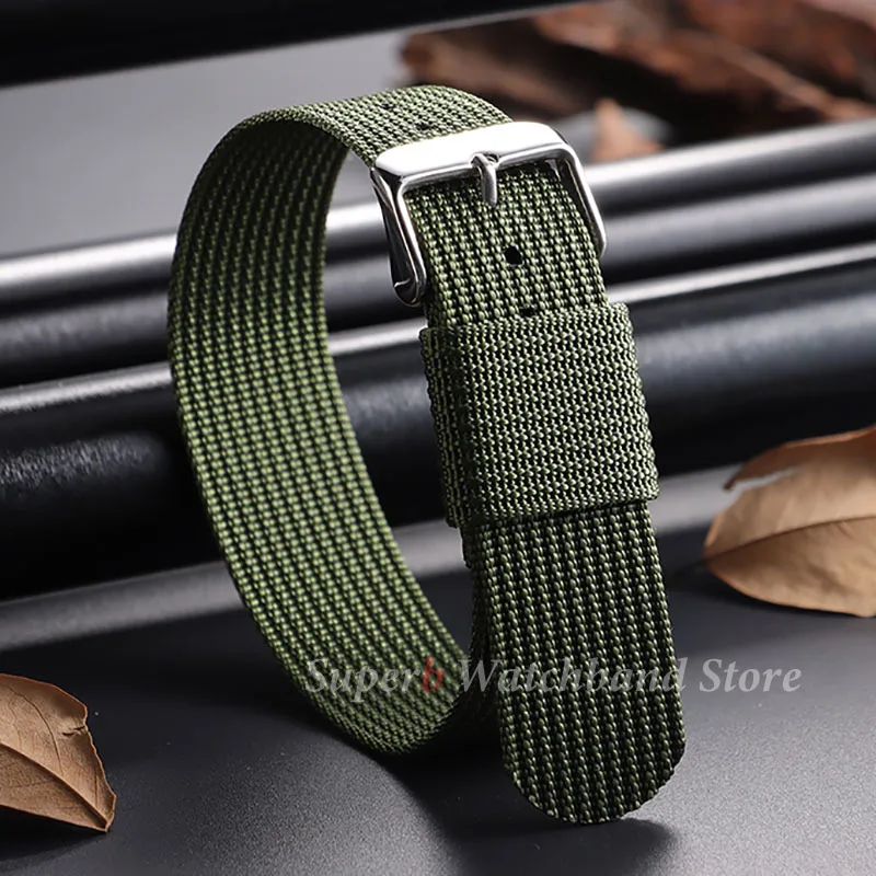 Ribbed Watch Strap Nylon Watch Strap for Omega 18mm 20mm 22mm Ballistic Fabric Watchband Accessories for Military Men Wristband