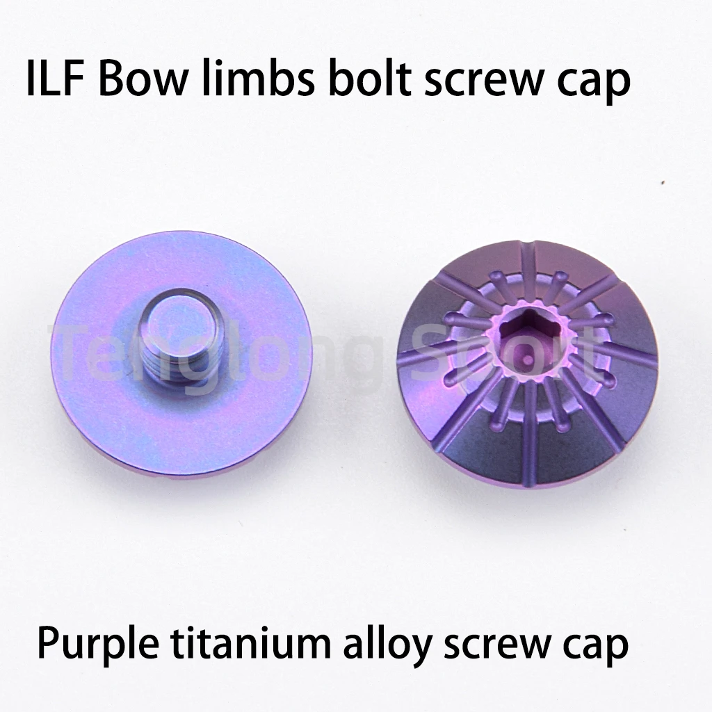 ILF Bow Limbs Bolt Screw Titanium Alloy Cap Stainless Steel Body For Recurve Bow Archery Purple 2pcs