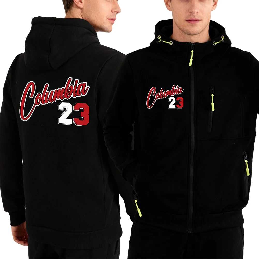 

Califirnia Letter Number 23 Logo Prints Men Zipper Hoody Fashion Loose Streetwear Casual Fleece Hooded Autumn Hip Hop Coat