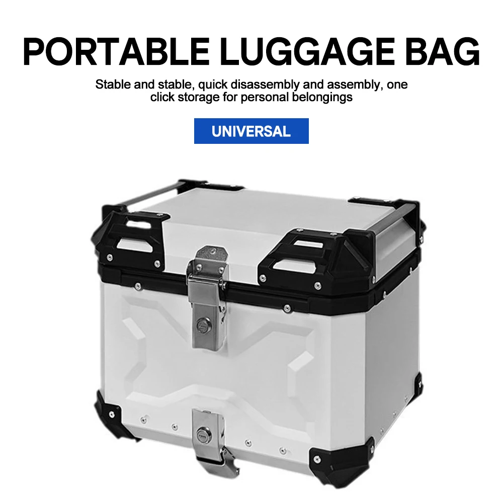 Motorcycle Aluminum Alloy Pattern Box Universal Type 5L-65L Waterproof Shockproof  Embossed Motorcycle Bike Travel Box