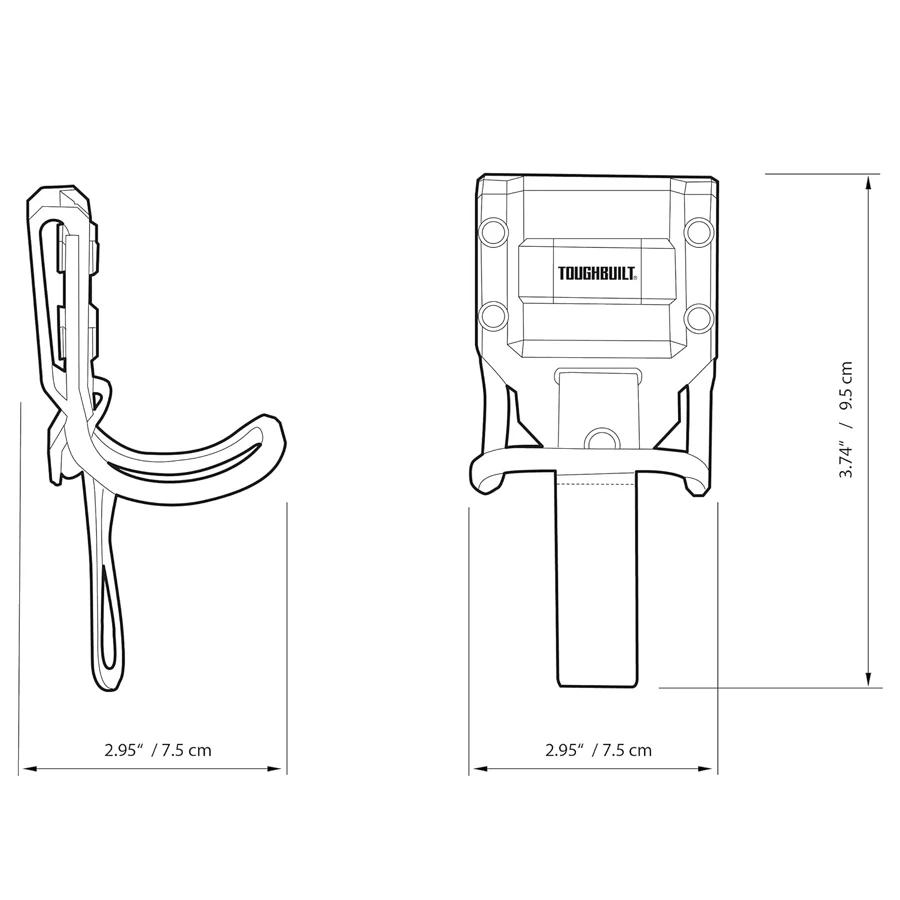 Imagem -02 - Toughbuilt-modular Martelo Loop Durável Hammer Holder Coldre Clipes Catch Qualquer Cinto ou Ferramenta de Bolso Acessórios Tb52