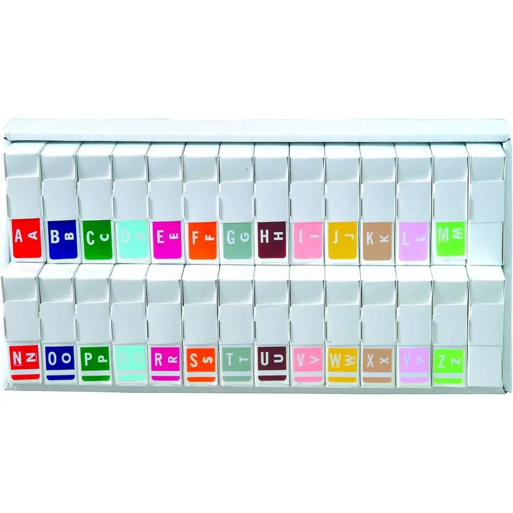 

Полный набор алфавитных этикеток A-Z с подставкой, 1-5/8 x 1, 26 рулонов, 250 этикеток/рулон