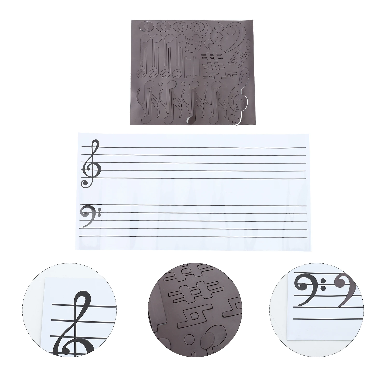 1 set Magnetic Note Stickers Pvc Reusable Musical Teaching Whiteboard Tools Fridge Decor Lightweight Storage Folder