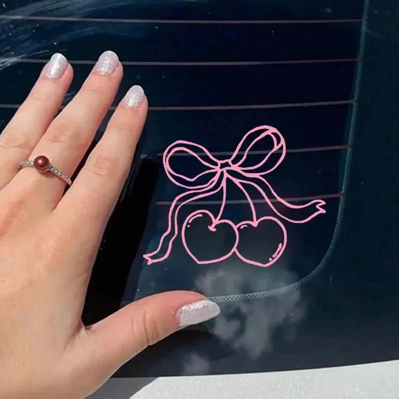 Minimalist Hand-Drawn Sweet Style Vehicle Rear Windshield Decor Sticker