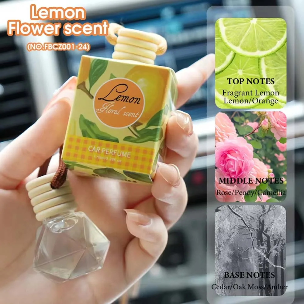 

8ml Fresh Natural Car Perfume Fruity Scent Car Air Fresheners Brand Lasting Coconut Peach Fragrance Jadec Car Pendant Deodorant