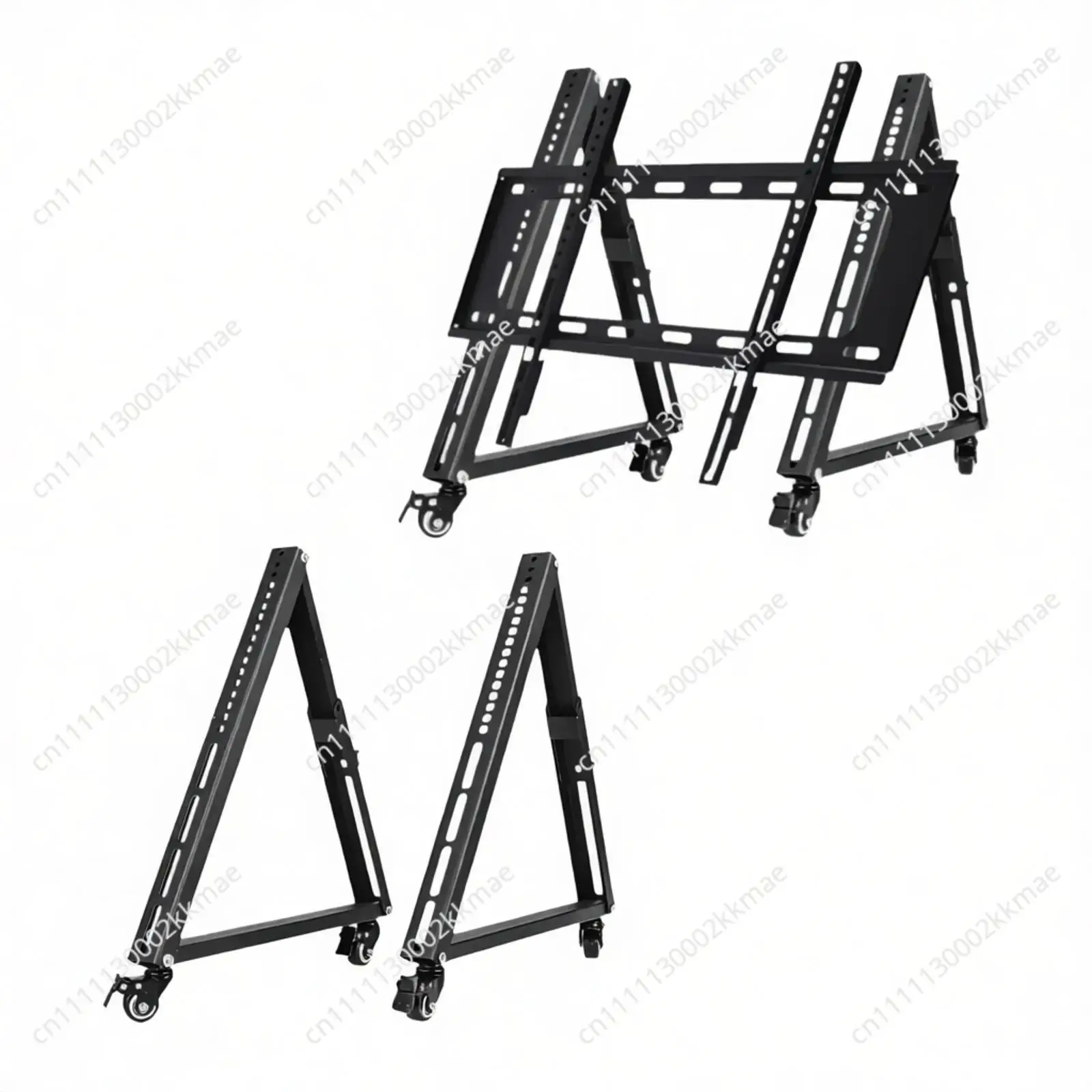 Low Height Mobile TV Stand Space Saving Stable Metal Rolling TV Stand with Wheel Monitor Floor Stand Cart for LCD Conferences