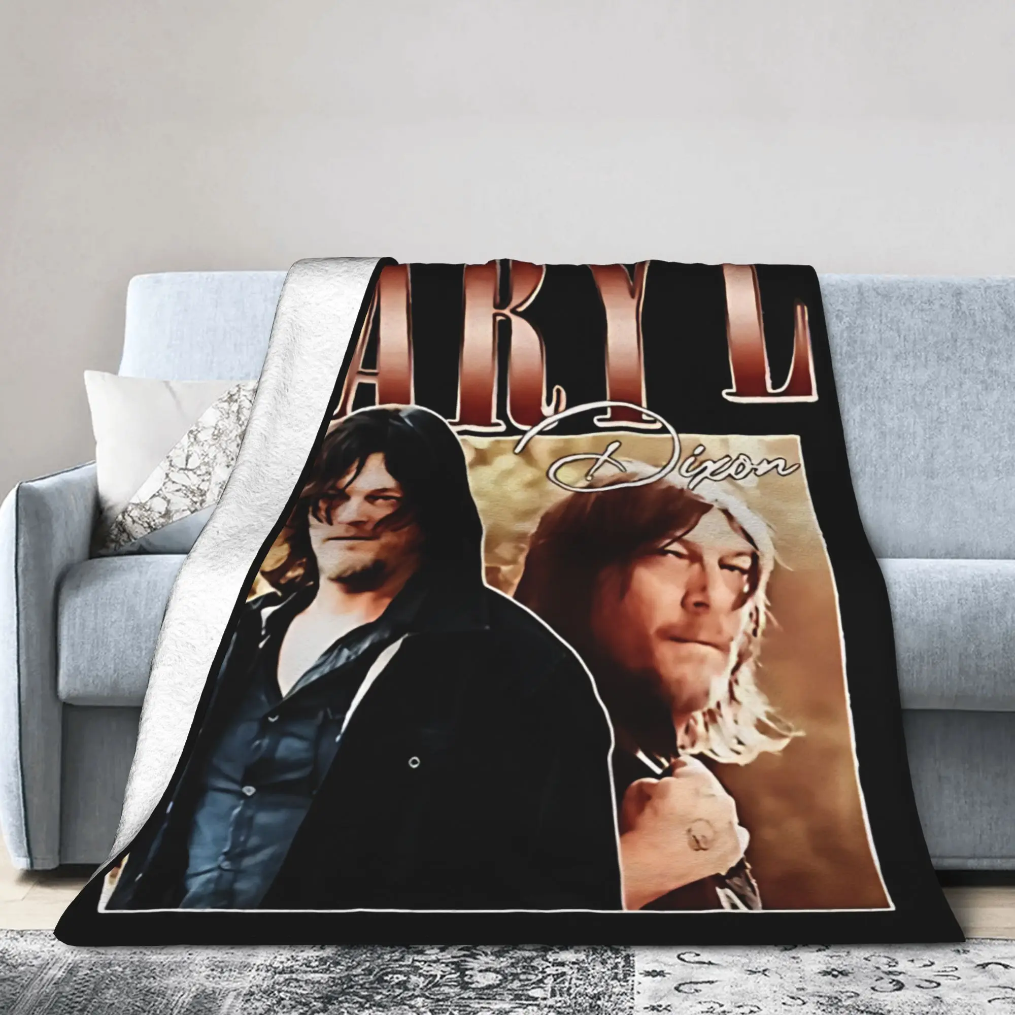 Daryl Dixon Bootleg Vintage  The Walking Dead Flannel Blankets Winter  Super Soft Bedding Throws for Boy Girl Bedspread Sofa Bed - view 3