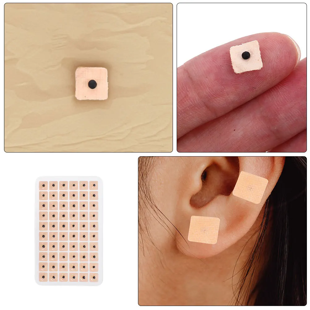 رقع الضغط الإبري للأذن للاستعمال مرة واحدة، 20 ورقة من ملصقات فول الأذن، استخدام طويل الأمد، حجم صغير، الضغط المتكرر، مناسب لمختلف الأشخاص