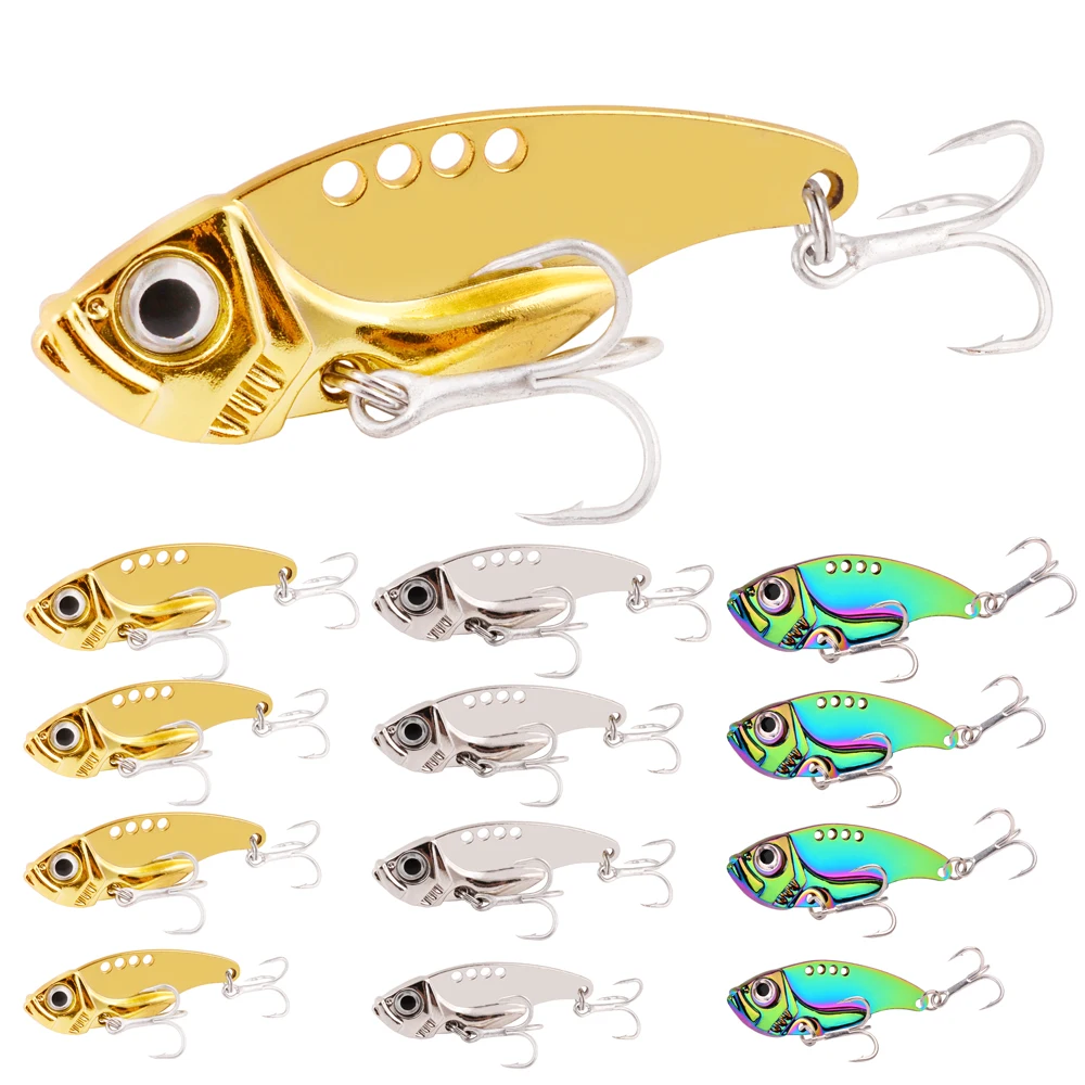 30pcs Metal VIB 3/7/10/15/20g Fishing Lures Vibration Spoon Crankbaits Sinking Wobbler Swimbait Ice Jigs Artificial Bait Tackle