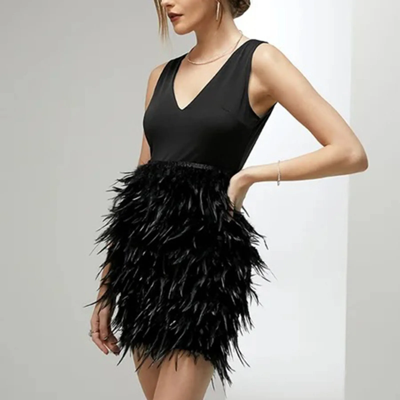 Hochzeits gast Kleider für Frauen einfarbig ärmellose Quaste Mini schwarz Kleid für Frauen Cocktail Abend Ballkleid Party kleid