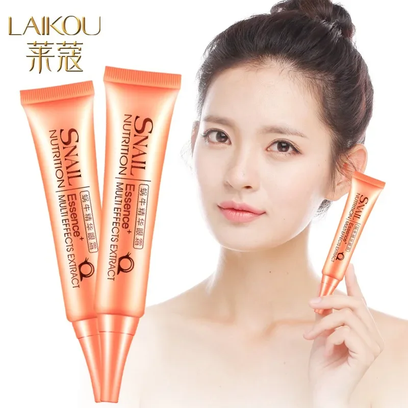 Laikou 30g Snail Eye Cream Essence Moisturizing Firming Anti-Aging Eye Serum Dark Circles Eye Bags Removal Anti Wrinkle Eye Care