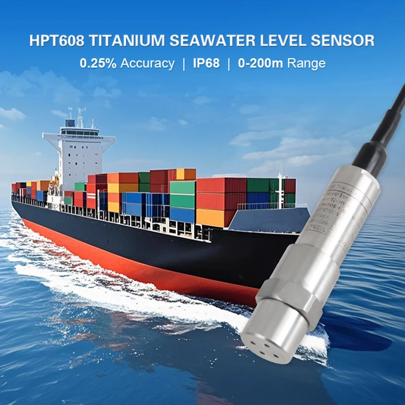 Holykell IP68 Seawater 4-20ma Submersible Marine Level Transmitter Sensor