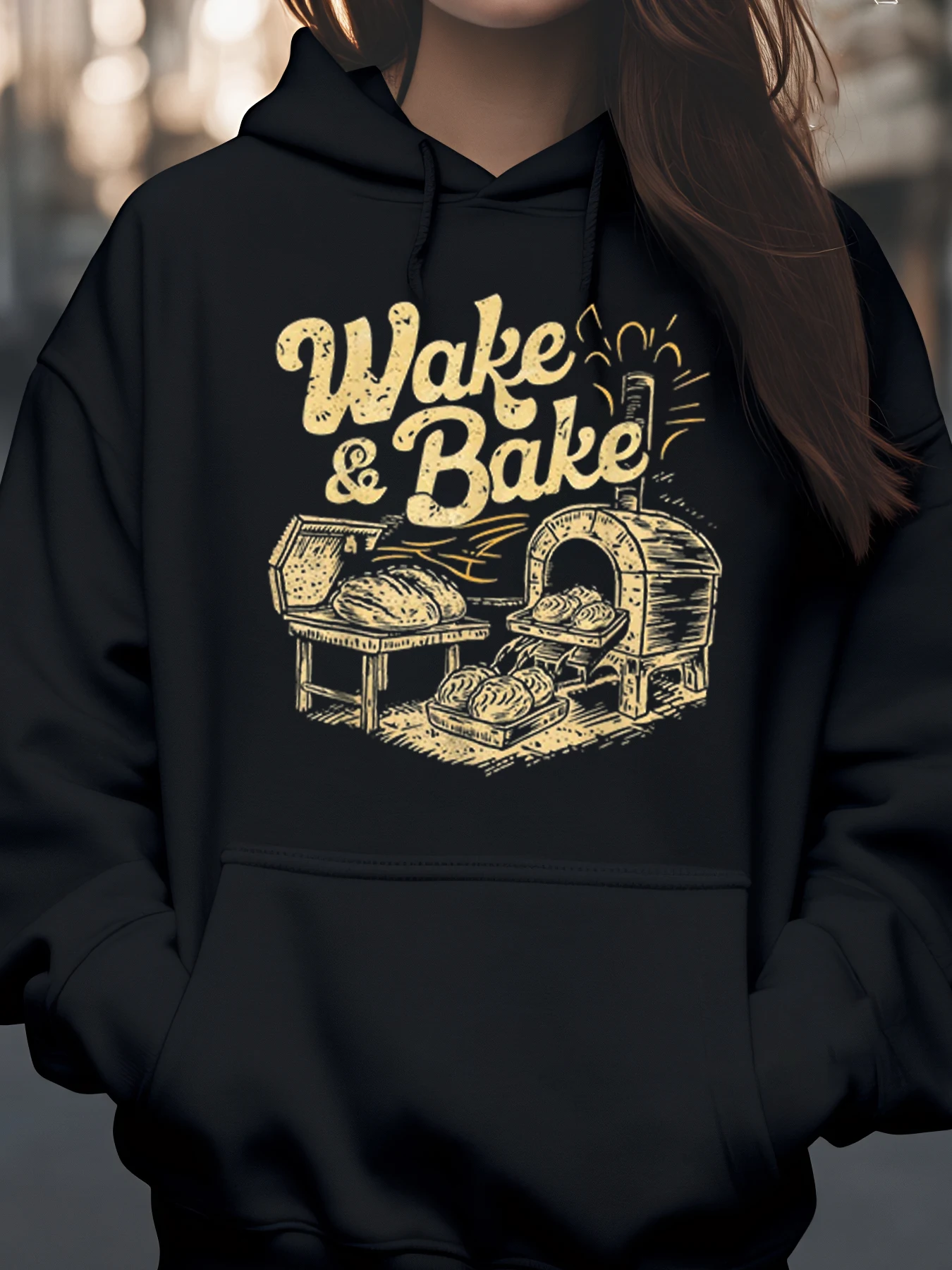 

Толстовка с графическим принтом Wake and Bake, осенне-зимняя повседневная одежда для женщин и мужчин