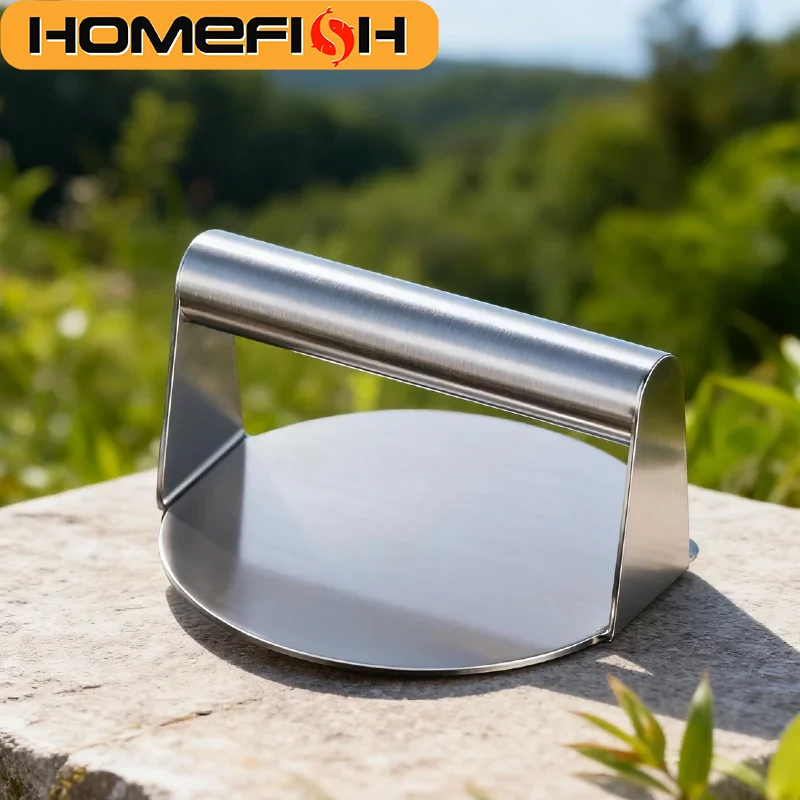 1pc Stainless Steel Hamburger Press - Meat Press for Meat Pie/Hamburger Making, Kitchen Gadgets and Cooking Accessories