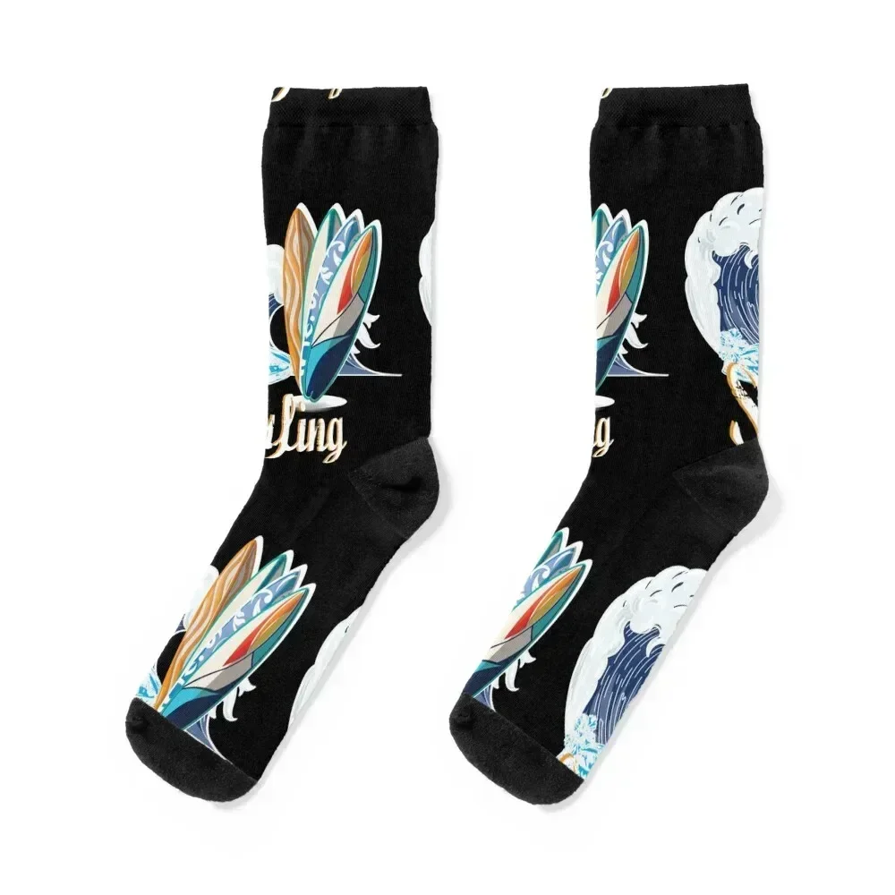 Surfboard Big Wave Socks men cotton high quality Stockings sports stockings Socks Girl Men's