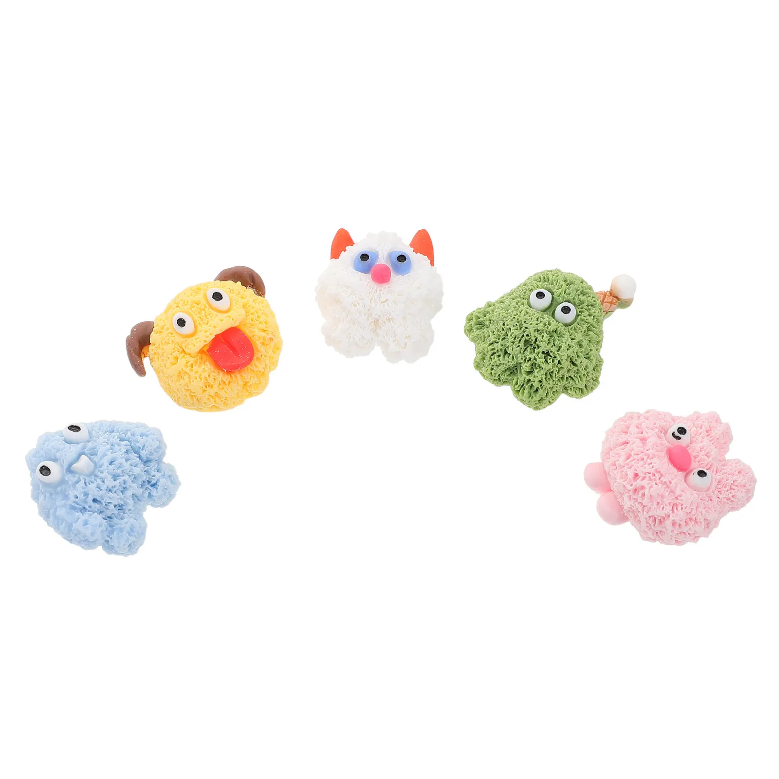 5Pcs Monster Refrigerator Magnets Resin DIY Accessories Magnetic Blackboard Stickers Home Office Cabinet Organization