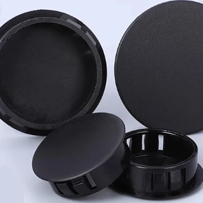 Diameter 5-50mm Black Plastic Snap-on Hole Plug Waterproof Plastic End Cap Round Plastic Blanking End Caps Tube Pipe Inserts