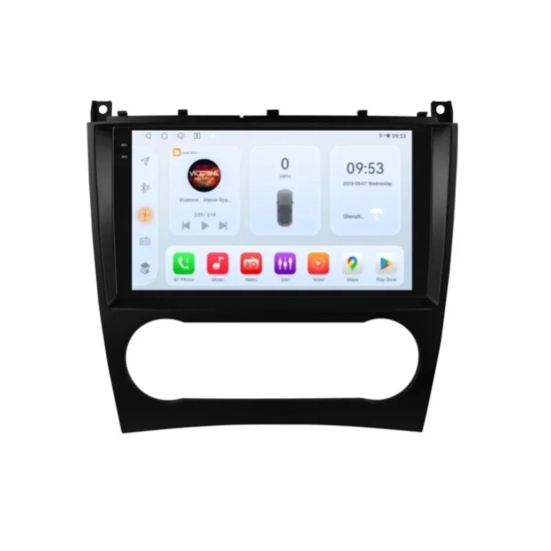 OSSURET Schneller Versand 9 Zoll 2 Din Android 15 Autoradio für Mercedes-Benz C-Klasse W203 2004-2007 CLC-Klasse W203 2008-2010 Autoradio DSP SWC Wireless CarPlay Android Auto Head Unit 4G