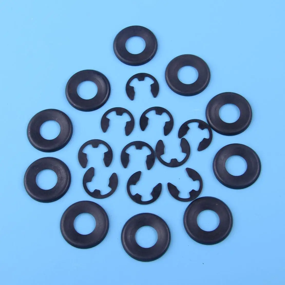 10pcs Clutch Washer & E-Clip Black Fit For Husqvarna 362 365 371 372 372XP Jonsered 2165 2171 Chainsaws