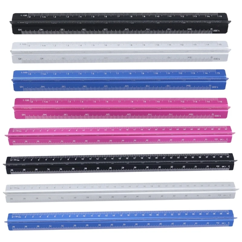 Aluminum Drafting Ruler With Clear Engraved Markings Measuring Scale K92C