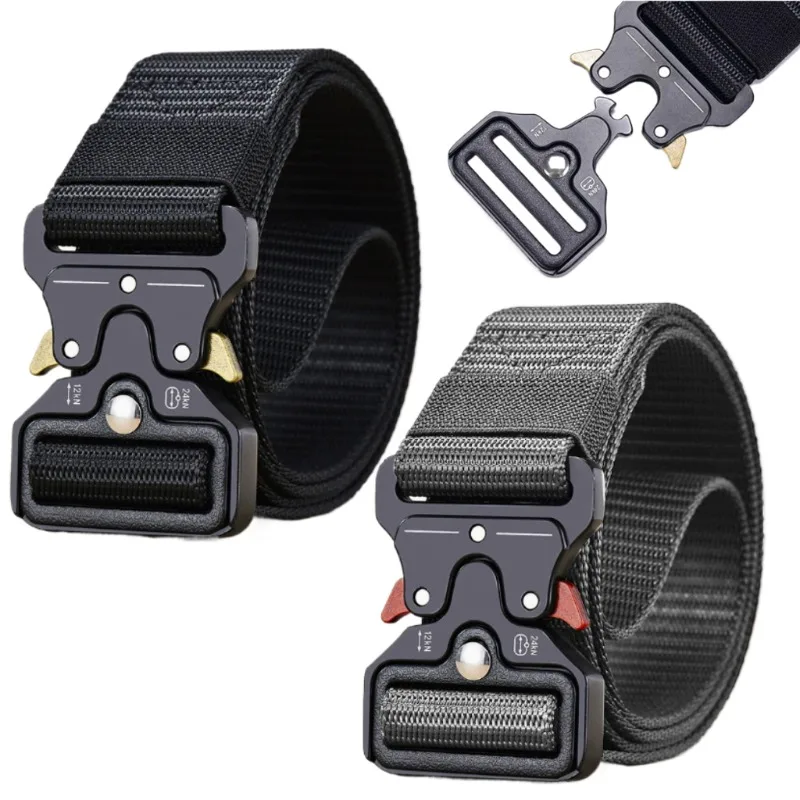 1pcs Fashion Men's Tactical Nylon Multi-function Belt Outdoor Adventure Belt Retro Ornament Canvas Belt