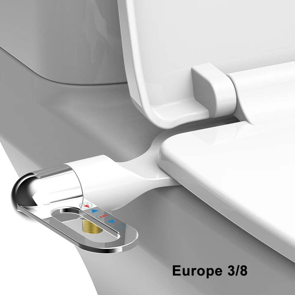 Bidet Toiletbril Nieuwe lichtgewicht ultradunne niet-elektrische dubbele spuitmond Verstelbare waterdruk