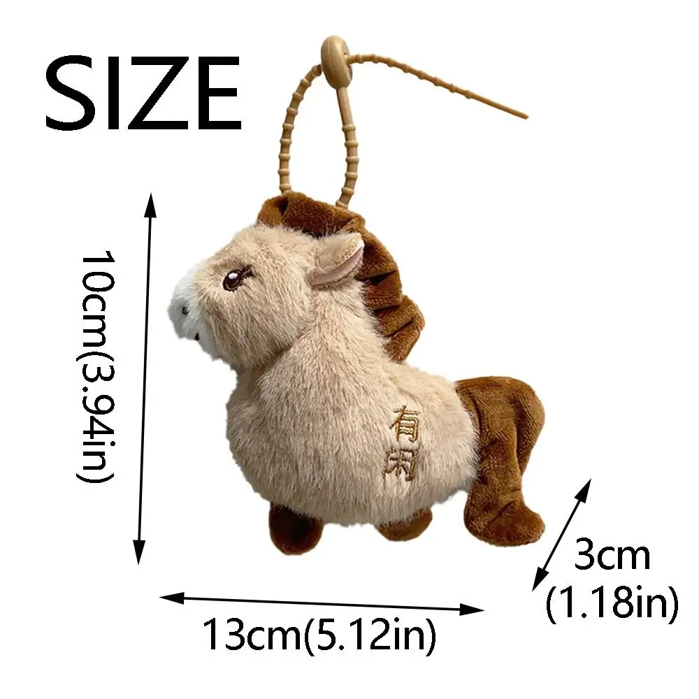 Animal en peluche mignon, mots de bénédiction de cheval, année du cheval, poney du zodiaque, Figurine avec mots brodés, jouets en peluche