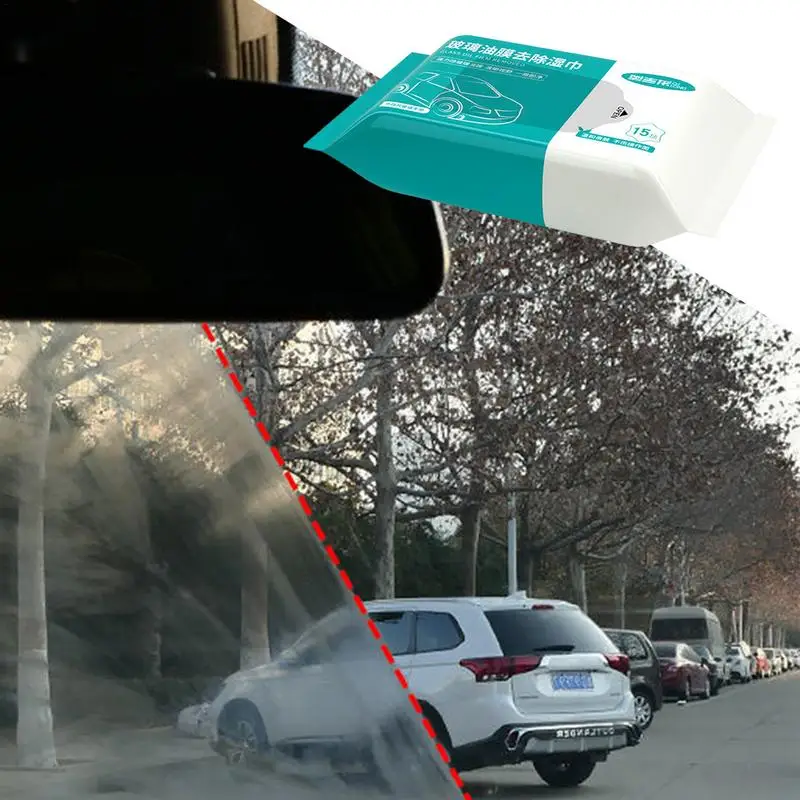 Car Glass Wipes Auto Oil Stain Cleaner Car Glass Cleaning Wipes Window Cleaner Anti Fog Wipes For Car Window