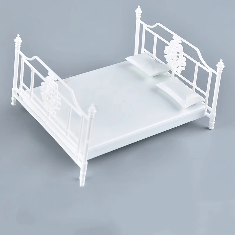 1pc 1/20 1/25 1/30 Miniature Bed Dollhouse Furniture Ornament Doll Accessories Model Building kit Decorative Modeling Craft Toy
