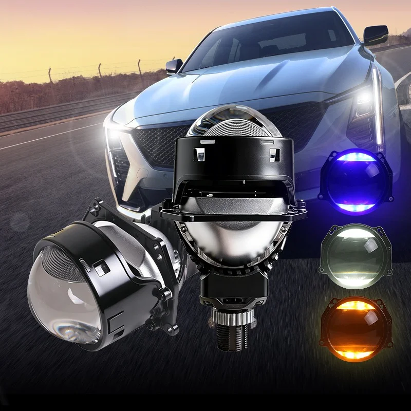 XTG S50 H4 H7 9005 Bi LED Projector Headlight 140W 3 Inch Plug and Play DRL Turn Signal Car Headlight Retrofit Upgrade Kit Lamp