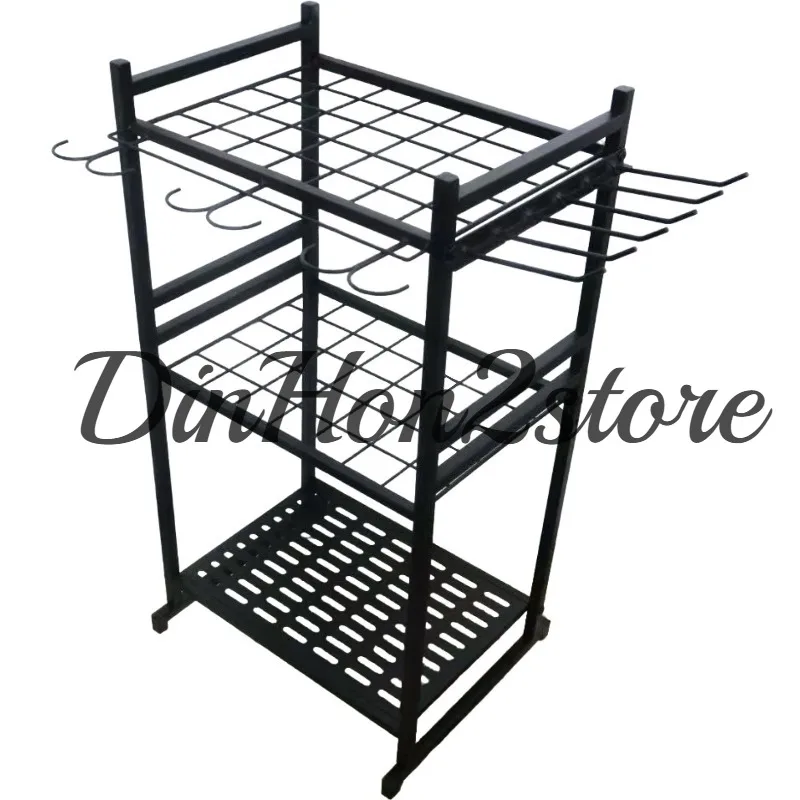 Multifunctional upgraded tool rack, black utility rack rust-proof multifunctional balcony