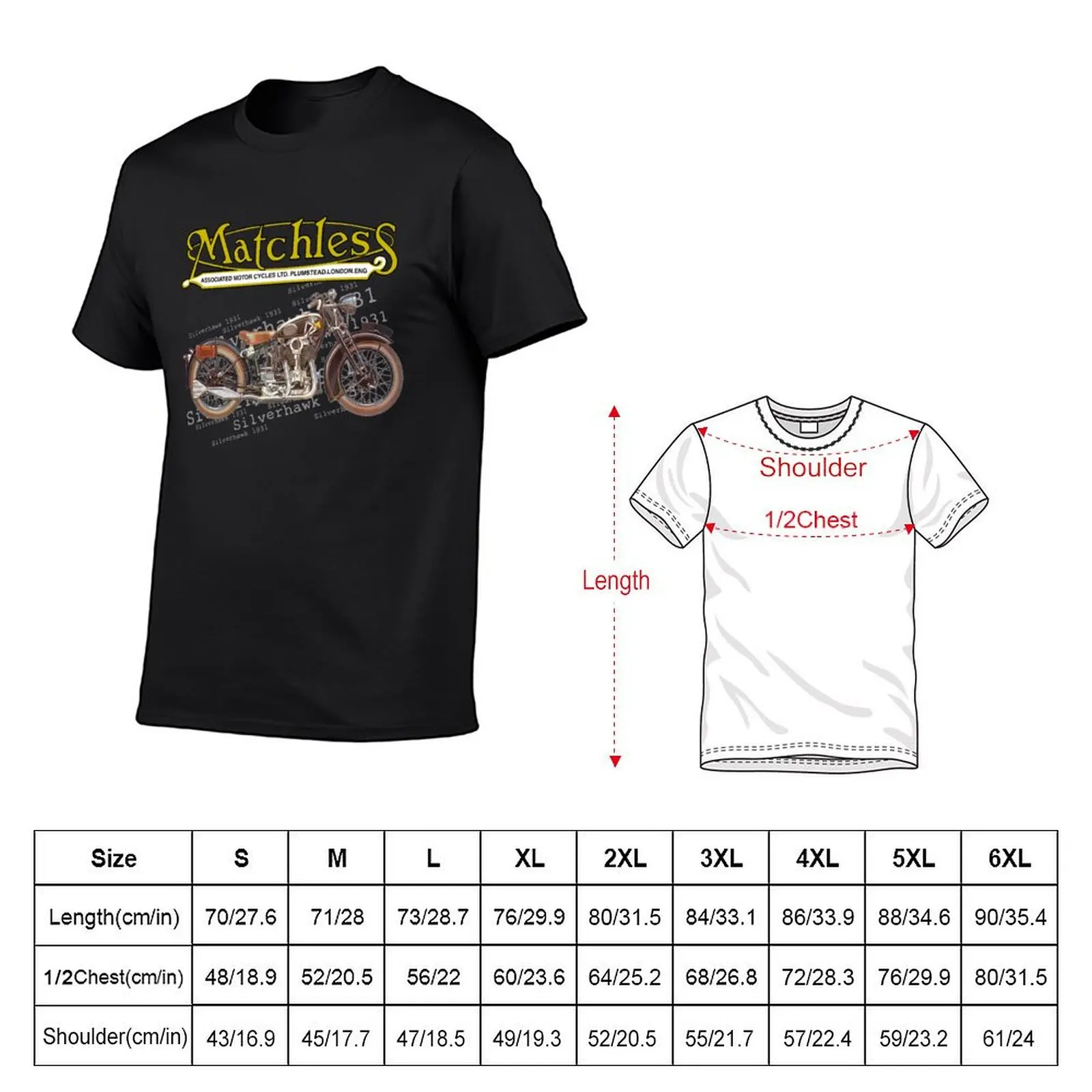 Matchless Motorcycles Silverhawk T-Shirt kawaii clothes aesthetic clothes plus size tops tee shirts for men