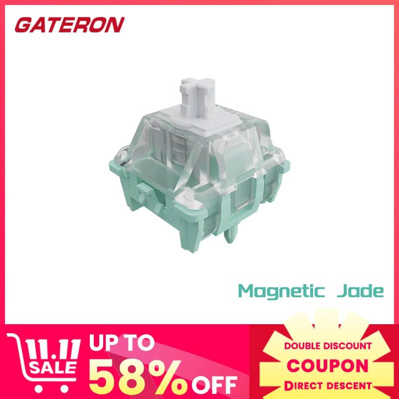 Gateron Magnetic Jade Switch Magic Jade Switch Linear for Magnetic mechanical keyboard HIFI Pre Lubed 30g POM PC PA66 Hall