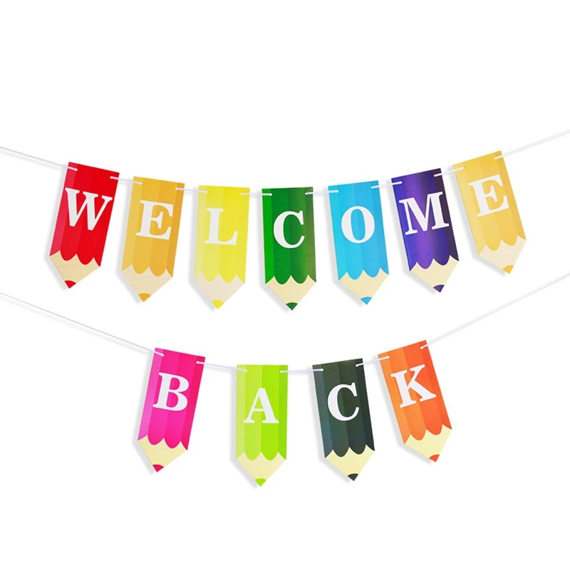 Welcome Backe Pencil Letter Banner For The Opening Season Classroom Decoration Back To School Decoration