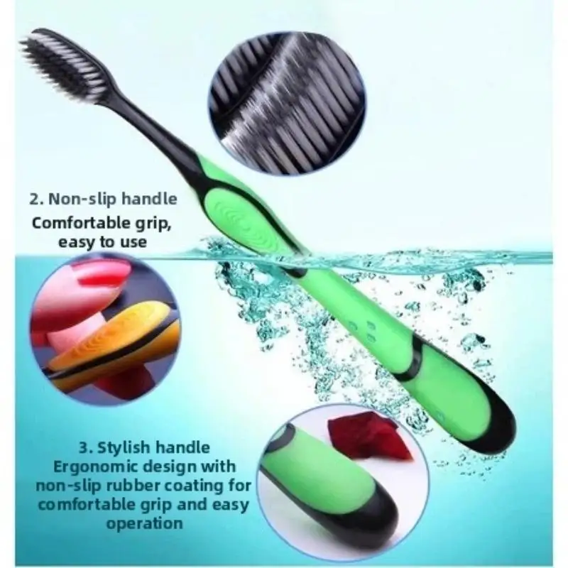 2026 NEW 3/5/10 PCS Manual Toothbrushes Ultra Soft Charcoal Bristles Non Slip Handle For Adult Sensitive Gums Home Oral Care