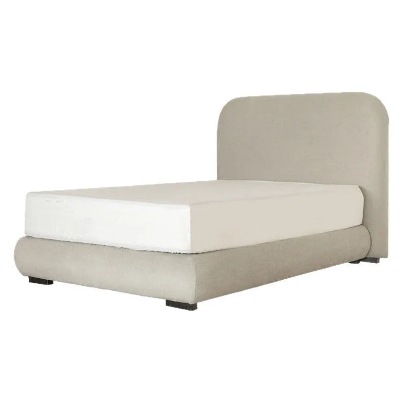 

Nordic fabric bed modern simple master bedroom double bed small apartment