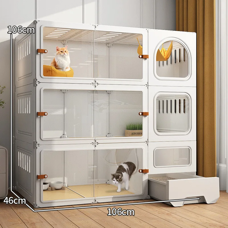 

Hot Seller Indoor Home Cat Villa Upgraded Thickened Platform With Box All-in-One Cat House, Bed, And Cage For Cats