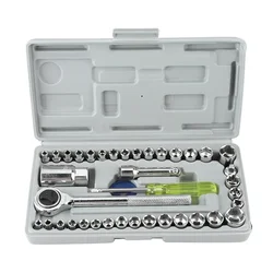 40Pcs/Set Car Motorcycle Wrench Socket Set Sleeve Combination Removal Installation Repair Tools